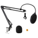 Promotion NB 35 Microphone Scissor Arm Stand and Table Mounting Clamp&NW Filter Windscreen Shield & Metal Mount Kit|Mic Stand