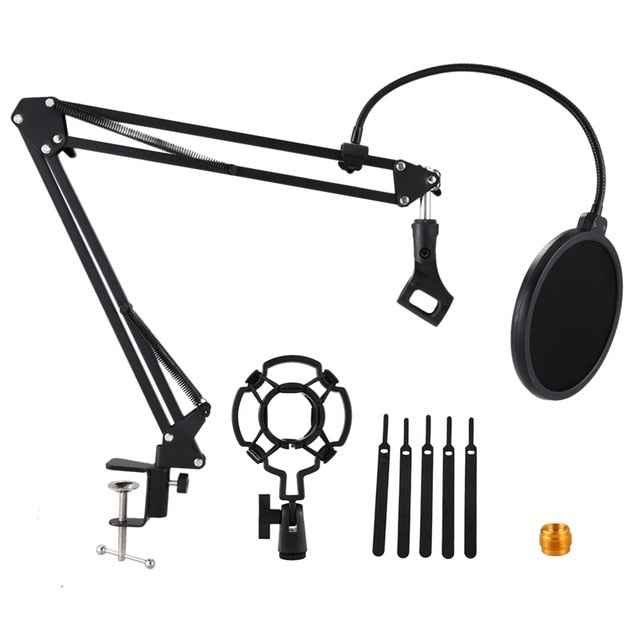 Promotion NB 35 Microphone Scissor Arm Stand and Table Mounting Clamp&NW Filter Windscreen Shield & Metal Mount Kit|Mic Stand