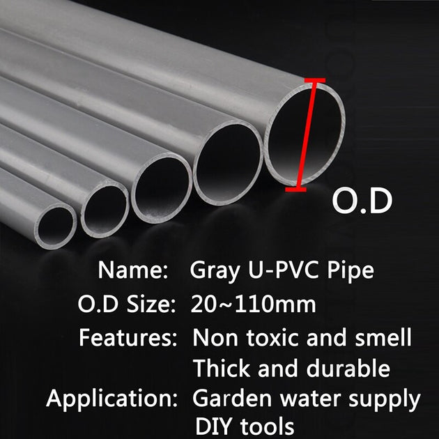 U PVC Pipe Tubing 50cm Length Transparent High Strength Non Toxic 16 20 25 32 40 50 63 75 90mm Outer Diameter 2 Pack Frontier General Hardware