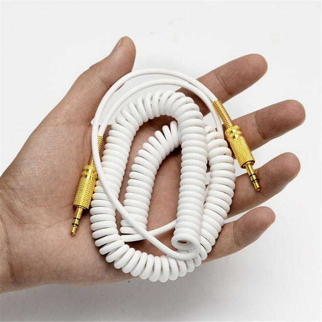 3.5mm Coiled AUX Cable Gold Plated Stereo Audio Connector For Marshall Woburn Wireless Bluetooth Speaker Frontier General Hardware