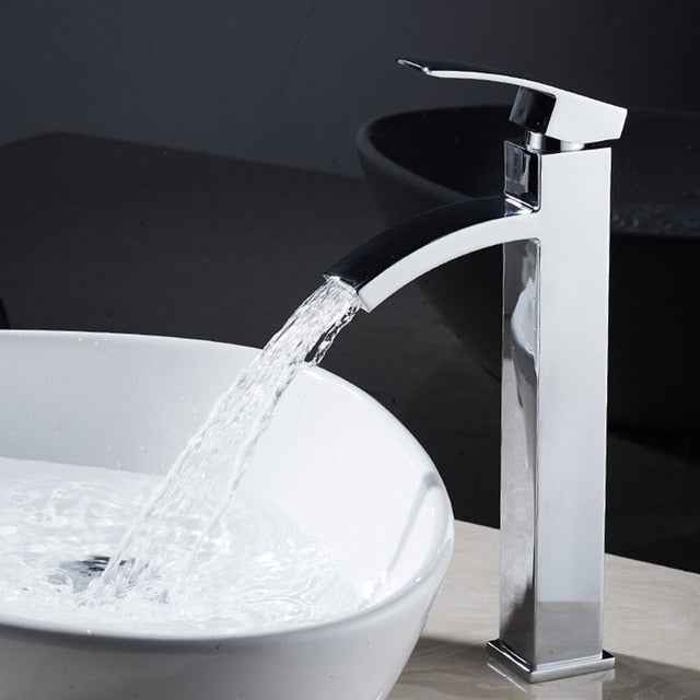 XUNSHINI Waterfall Basin Faucet Water Mixer Tap Bathroom Faucet Black Basin Water Sink Taps Bath Faucet Crane|Basin Faucets