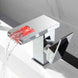 XUNSHINI LED RGB color change Waterfall Bathroom Basin Faucet Bathroom Mixer Tap Sink Faucet Single Handle Toilet Mixer Tap|Basin Faucets