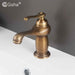 Gisha Bathroom Sink Basin Faucets Contemporary Antique Brass Faucet Mixer Water Tap Rotate Single Handle Hot And Cold Crane|Basin Faucets
