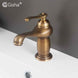 Gisha Bathroom Sink Basin Faucets Contemporary Antique Brass Faucet Mixer Water Tap Rotate Single Handle Hot And Cold Crane|Basin Faucets