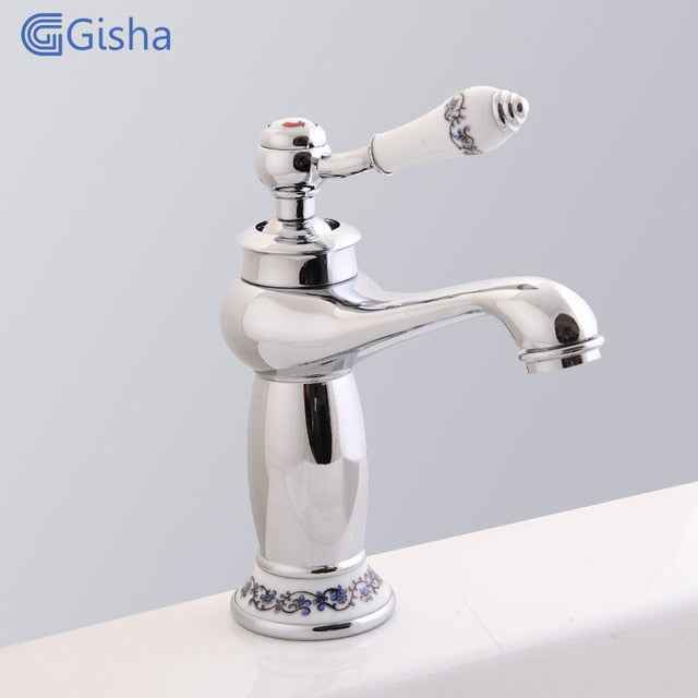 Gisha Bathroom Sink Basin Faucets Contemporary Antique Brass Faucet Mixer Water Tap Rotate Single Handle Hot And Cold Crane|Basin Faucets