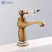 Gisha Bathroom Sink Basin Faucets Contemporary Antique Brass Faucet Mixer Water Tap Rotate Single Handle Hot And Cold Crane|Basin Faucets