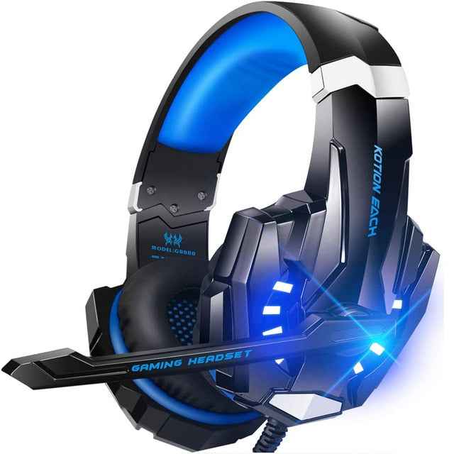 KOTION EACH Gaming Headset Casque Deep Bass Stereo Game Headphone with Microphone LED Light for PS4 Phone Laptop PC Gamer|Phone Earphones & Headphones