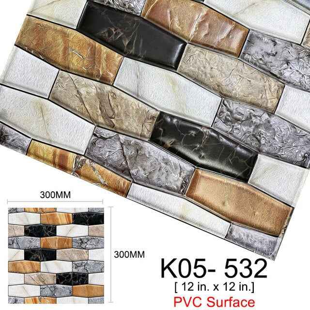 Kaguyahime 3D Self Adhesive Wallpaper Mosaic Tiles Wall Stickers Waterproof Stickers Decoration Wall Panel Kitchen Home Decor|Wall Stickers