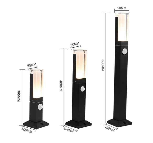 Outdoor human body induction waterproof LED garden lawn lamp modern aluminum outdoor garden villa landscape lawn street lamp|Path Lights
