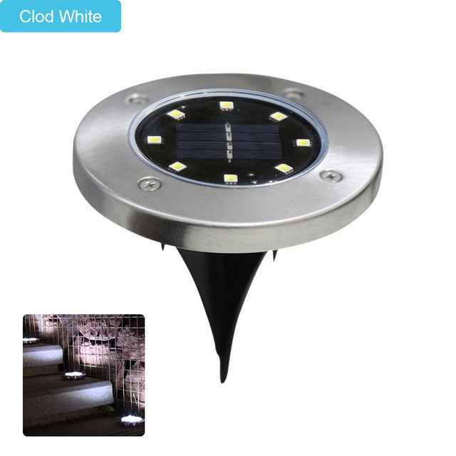 8/10/12LED Solar Power Buried Light Under Ground Lamp Outdoor Path Way Garden Decking White Warm White Light Landscape Lights|Outdoor Landscape Lighting