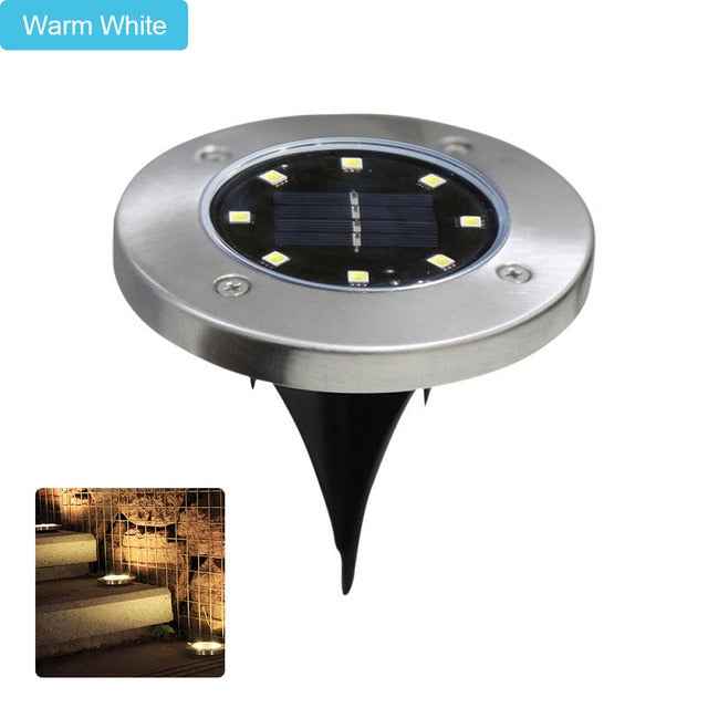 8/10/12LED Solar Power Buried Light Under Ground Lamp Outdoor Path Way Garden Decking White Warm White Light Landscape Lights|Outdoor Landscape Lighting