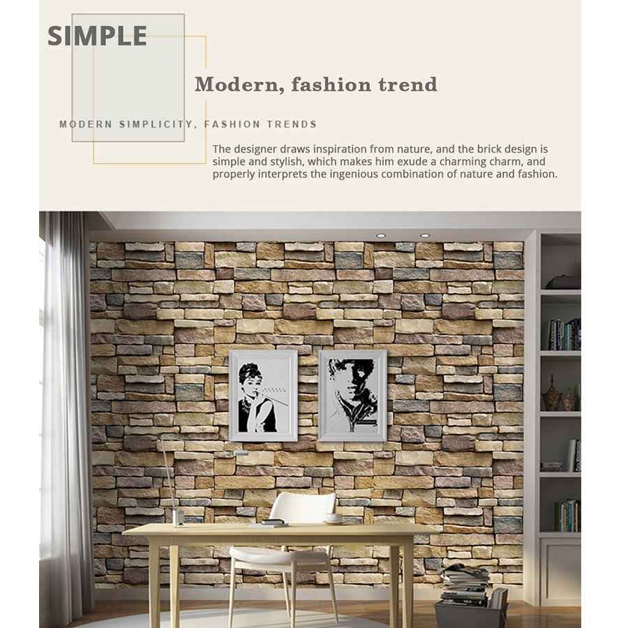 3D Brick Wallpaper Living Room Decoration Paper Kitchen Waterproof Self adhesive Wall Sticker Bedroom Moisture Proof Wallpapers|Wallpapers