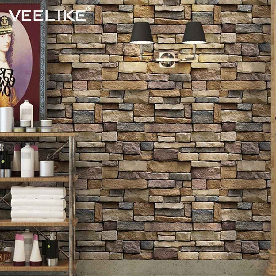 3D Brick Wallpaper Living Room Decoration Paper Kitchen Waterproof Self adhesive Wall Sticker Bedroom Moisture Proof Wallpapers|Wallpapers