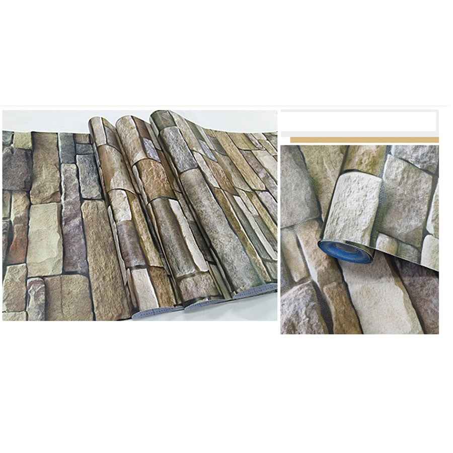 3D Brick Wallpaper Living Room Decoration Paper Kitchen Waterproof Self adhesive Wall Sticker Bedroom Moisture Proof Wallpapers|Wallpapers
