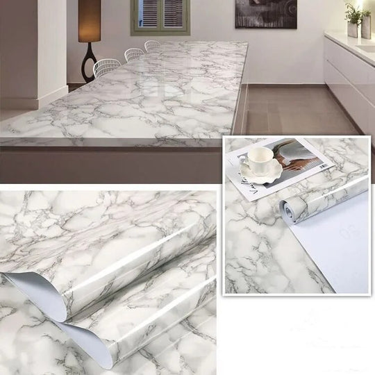 3D Marble Vinyl Waterproof Wallpaper Self Adhesive for Bathroom Kitchen Table Countertop Furniture Decor Frontier General Hardware