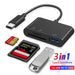 3in1 Type C Micro Adapter OTG Card Reader For TF SD Memory Cards USB C For MacBook Huawei Samsung Xiaomi Frontier General Hardware