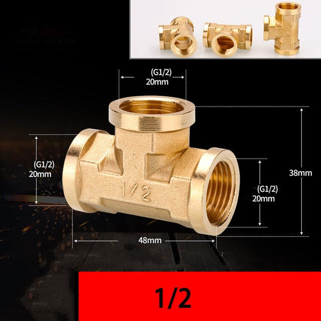 1/2" 3/4" BSP Female Male Thread Tee Type Reducing Copper Elbow Butt joint Adapter Adapter Coupler Water Pipe Plumbing Fittings|Pipe Fittings - Frontier General Hardware