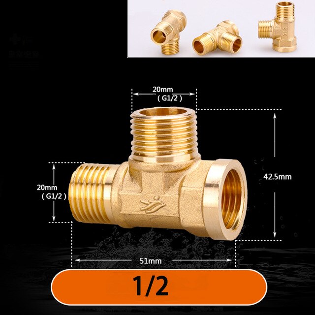 1/2" 3/4" BSP Female Male Thread Tee Type Reducing Copper Elbow Butt joint Adapter Adapter Coupler Water Pipe Plumbing Fittings|Pipe Fittings - Frontier General Hardware