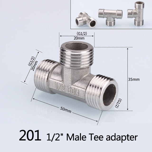 1/2" 3/4" BSP Female Male Thread Tee Type Reducing Stainless steel Elbow Butt joint adapter Adapter Coupler Plumbing fittings|Pipe Fittings - Frontier General Hardware