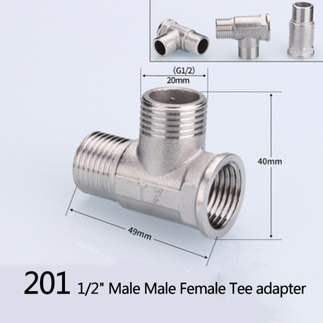 1/2" 3/4" BSP Female Male Thread Tee Type Reducing Stainless steel Elbow Butt joint adapter Adapter Coupler Plumbing fittings|Pipe Fittings - Frontier General Hardware