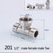 1/2" 3/4" BSP Female Male Thread Tee Type Reducing Stainless steel Elbow Butt joint adapter Adapter Coupler Plumbing fittings|Pipe Fittings - Frontier General Hardware