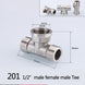 1/2" 3/4" BSP Female Male Thread Tee Type Reducing Stainless steel Elbow Butt joint adapter Adapter Coupler Plumbing fittings|Pipe Fittings - Frontier General Hardware