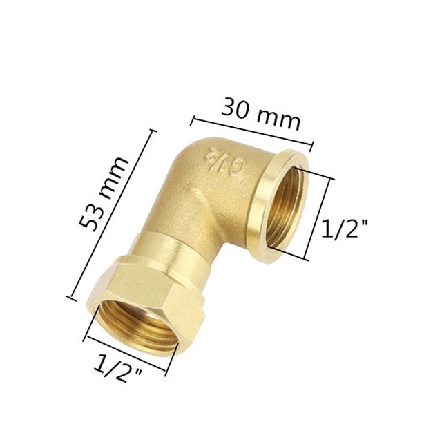 Brass Elbow G1/2 Junction Union Joint Coupling 1/2" Male/Female Connector Plumbing Pipe Fittings Copper Connection Adapters|Pipe Fittings - Frontier General Hardware