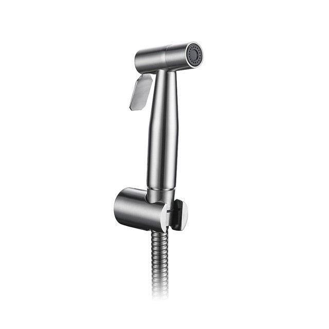 Handheld Brass Black Chrome Brushed Stainless Steel Wall hung Toilet Toilet Bidet Sprayer Corner Drain Valve Kit|Bidets - Frontier General Hardware