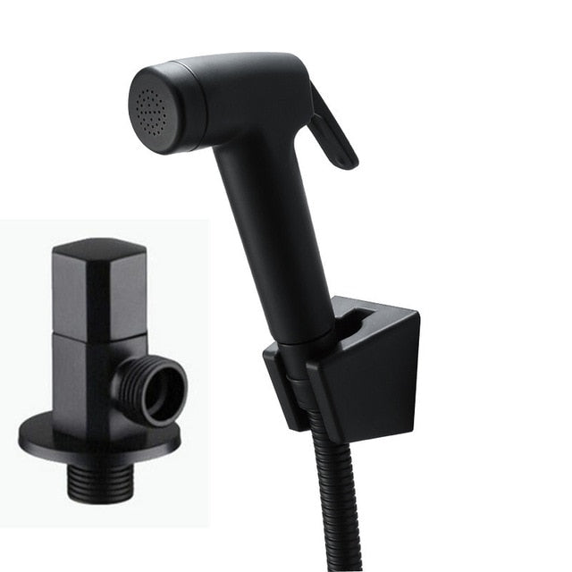 Black Handheld Bidet Spray ABS Shower Sprayer Set Toilet Faucet Shower Bidet With Hose and Holder BD544|Bidets - Frontier General Hardware