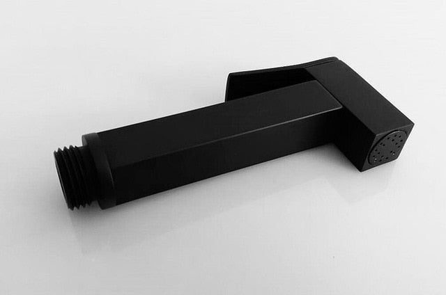 black angle valve and Toilet Bidet square Sprayer Washing Shower Head Flusher Flushing Clean Bidets black brass spray BD777|Bidets - Frontier General Hardware