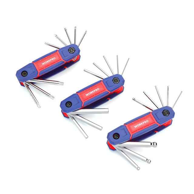 WORKPRO 24PC Folding Allen Key Set CRV Durable Hex Key Wrenches Inner Hexagon Screwdriver Portable Repair Tools Set|Wrench