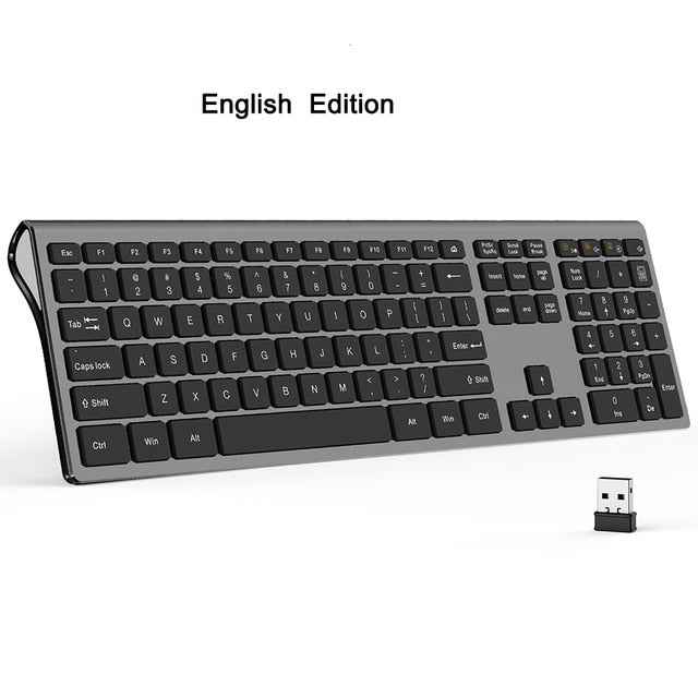 SeenDa Thin 2.4G Wireless Keyboard for Laptop Desktop Scissors Switch Keyboard for Windows Mac OS Full Size 109 Keys Keyboard|Keyboards