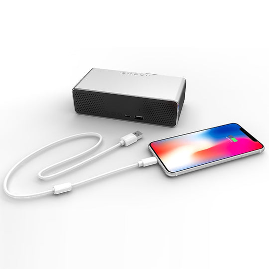 5 In 1 Wireless Charging Dock Station Alarm Clock Bluetooth Speaker Thermometer FM Radio For iPhone Huawei Samsung Frontier General Hardware