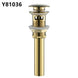 Frap Basin Sink Pop Up Drain Brass Waterlet Drains With Overflow Hole Vanity Waste Drainer 8 Colors Bathroom accessories Y81033|Bath Hardware Sets - Frontier General Hardware