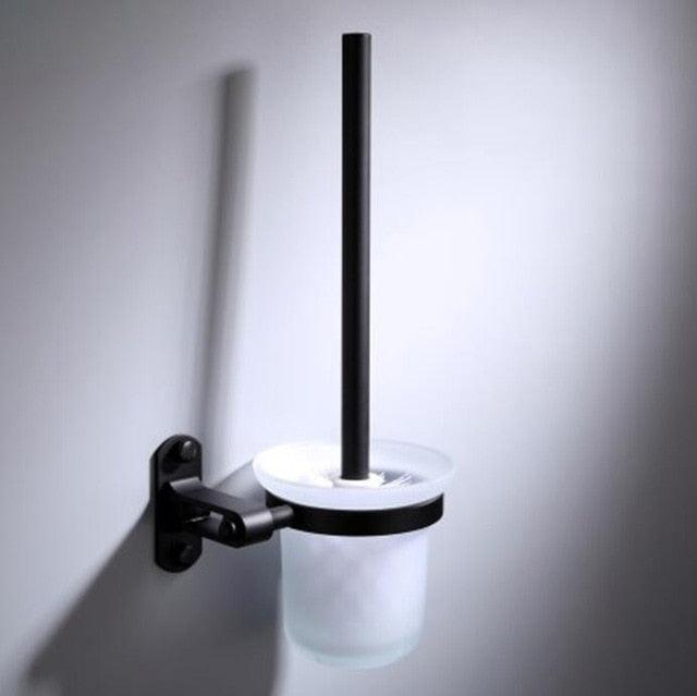 Black Bathroom Accessories Paper towel rack Blower frame Single pole Double rod Towel rack Soap dish Towel ring Clothes hook|Bath Hardware Sets - Frontier General Hardware