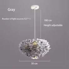 Loft Modern white nature Goose feather Pendant Lights romantic E27 led pendant lamps for home restaurant bedroom living room|pendant lamp|led pendant lamplamp for home - Frontier General Hardware