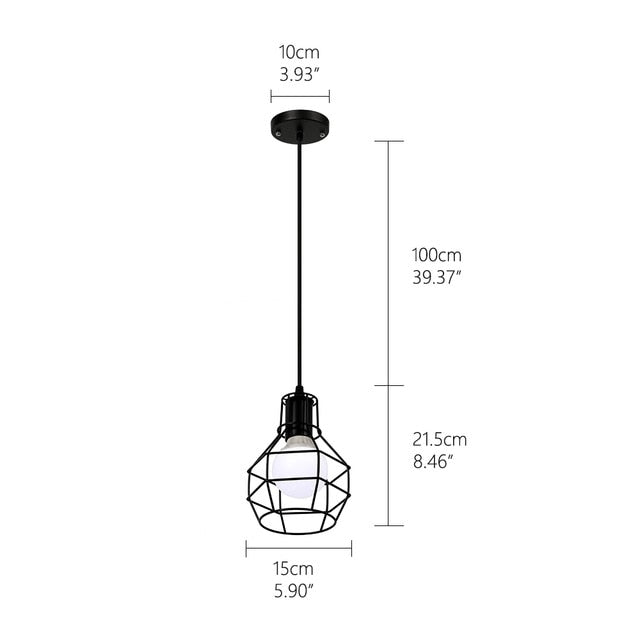 Retro loft industrial iron hanging lights E27 110V 220V LED black pendant lamps for kitchen living room bedroom aisle restaurant|Pendant Lights - Frontier General Hardware