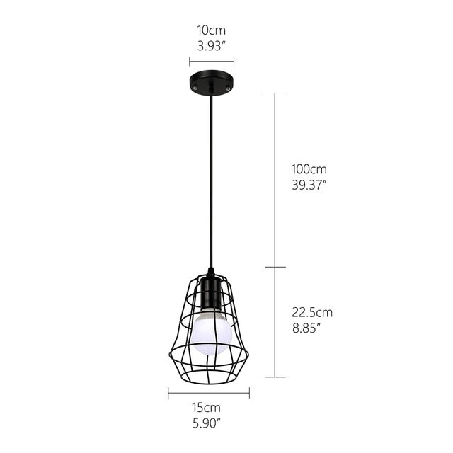 Retro loft industrial iron hanging lights E27 110V 220V LED black pendant lamps for kitchen living room bedroom aisle restaurant|Pendant Lights - Frontier General Hardware
