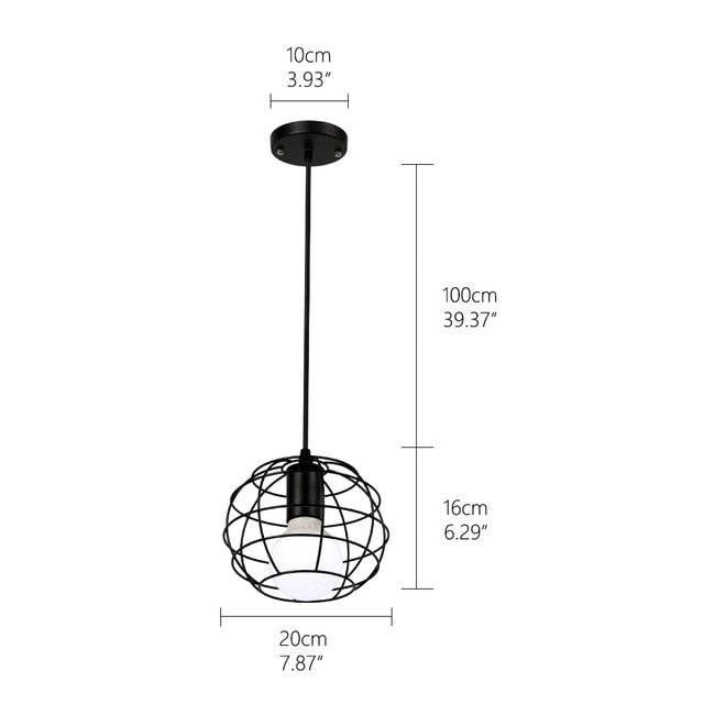Retro loft industrial iron hanging lights E27 110V 220V LED black pendant lamps for kitchen living room bedroom aisle restaurant|Pendant Lights - Frontier General Hardware