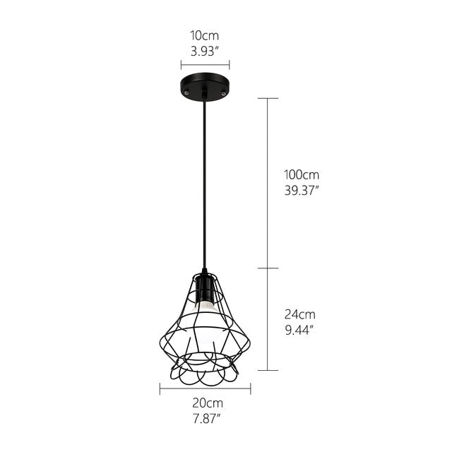 Retro loft industrial iron hanging lights E27 110V 220V LED black pendant lamps for kitchen living room bedroom aisle restaurant|Pendant Lights - Frontier General Hardware