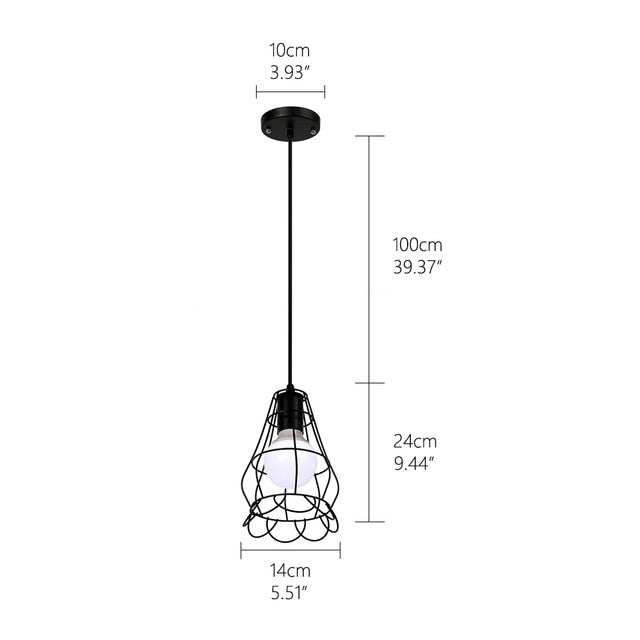 Retro loft industrial iron hanging lights E27 110V 220V LED black pendant lamps for kitchen living room bedroom aisle restaurant|Pendant Lights - Frontier General Hardware