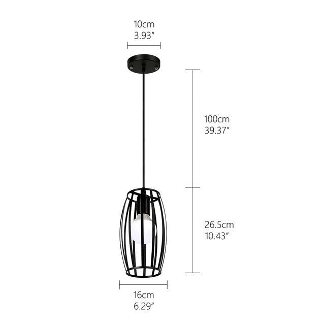 Retro loft industrial iron hanging lights E27 110V 220V LED black pendant lamps for kitchen living room bedroom aisle restaurant|Pendant Lights - Frontier General Hardware