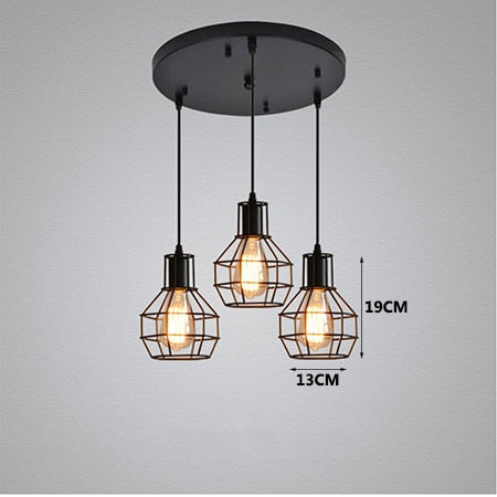Retro loft industrial iron hanging lights E27 110V 220V LED black pendant lamps for kitchen living room bedroom aisle restaurant|Pendant Lights - Frontier General Hardware