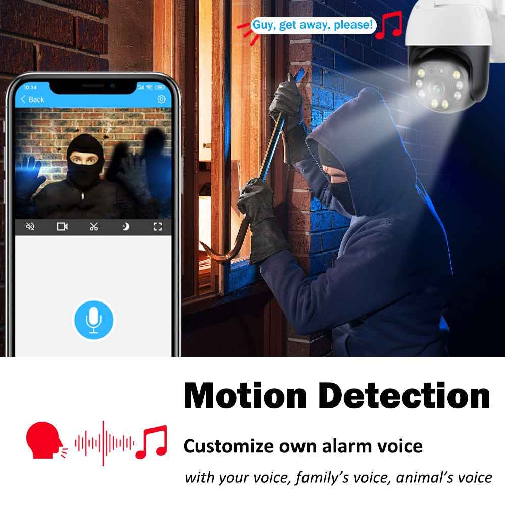5MP HD IP Dome Camera Outdoor PTZ Home Security CCTV Camera WiFi 2 way Audio Auto Tracking Onvif Surveillance H.264 Network|Surveillance Cameras