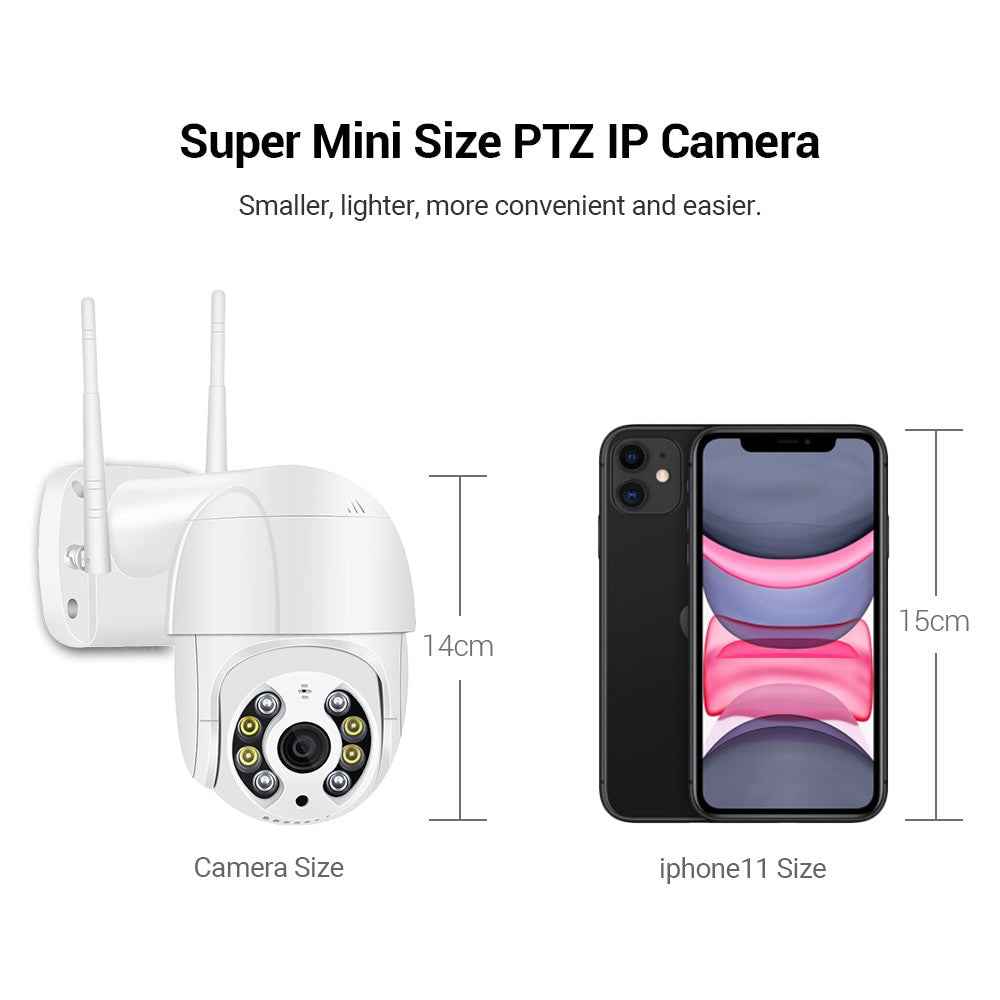 5MP Mini PTZ Wifi Camera H.265 Auto Tracking ONVIF Wireless IP Camera 4xDigital Zoom AI Human Detection Dual Light Source ICSEE|Surveillance Cameras