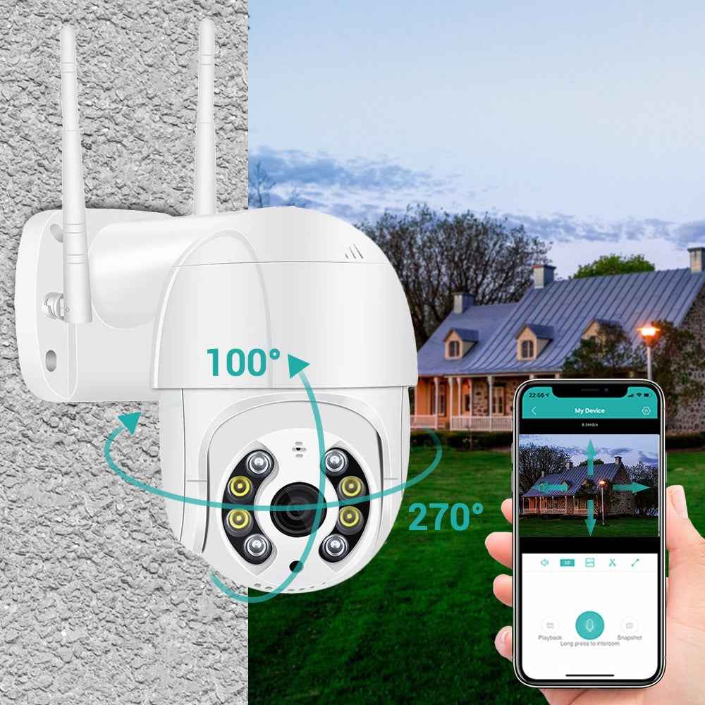 5MP Mini PTZ Wifi Camera H.265 Auto Tracking ONVIF Wireless IP Camera 4xDigital Zoom AI Human Detection Dual Light Source ICSEE|Surveillance Cameras
