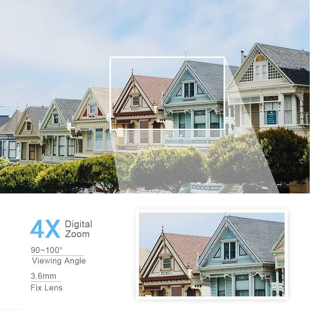 5MP Mini PTZ Wifi Camera H.265 Auto Tracking ONVIF Wireless IP Camera 4xDigital Zoom AI Human Detection Dual Light Source ICSEE|Surveillance Cameras