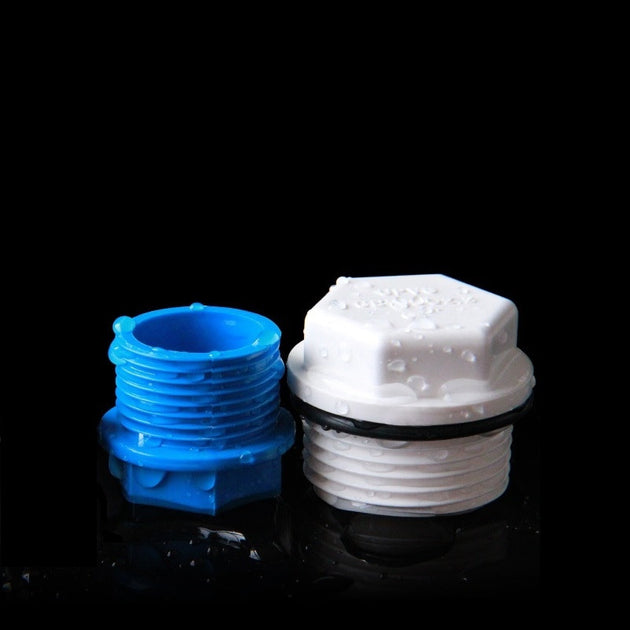 Five Piece PVC Pipe End Caps With Male Thread 20mm 25mm 32mm DIN GB Standard Pipe Fittings Frontier General Hardware