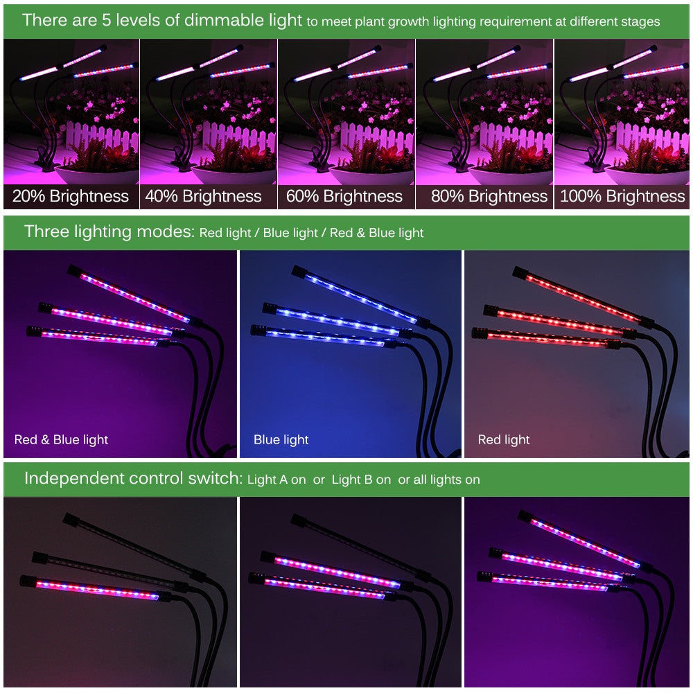 5V LED Grow Light USB Phyto Lamp Full Spectrum Fitolampy With Control For Plants Seedlings Flower Indoor Fitolamp Grow Box|LED Grow Lights - Frontier General Hardware