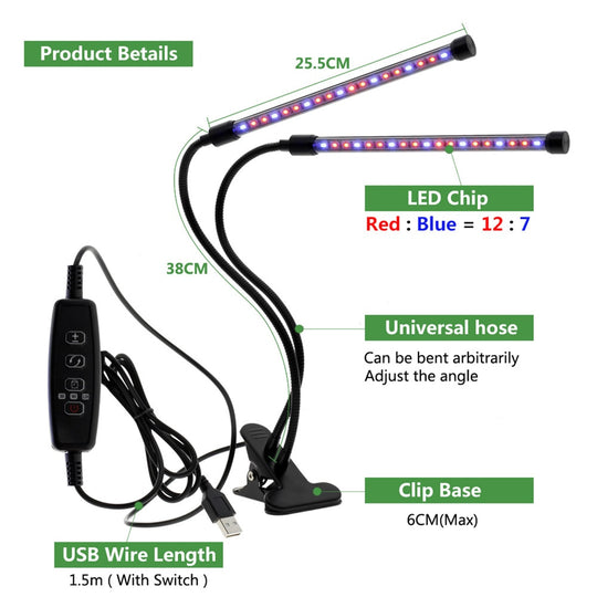 5V LED Grow Light USB Phyto Lamp Full Spectrum Fitolampy With Control For Plants Seedlings Flower Indoor Fitolamp Grow Box|LED Grow Lights - Frontier General Hardware